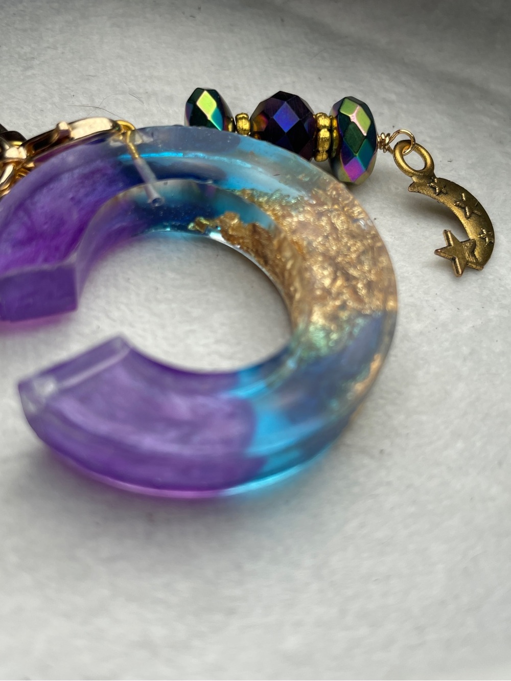 Custom Made Purple And Blue Letter C Keychain - Picture 10 of 11